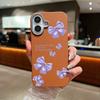 Solid Color Bowknot Patterned Leather Texture Phone Case for iPhone 16 Pro 15 14 Plus 13 12 Pro Max 11 Shockproof Matte Soft Tpu Slim Case Cover