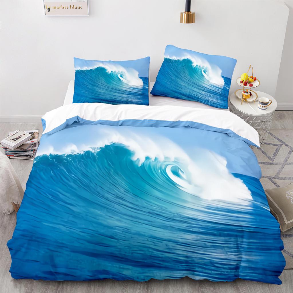 Sea Wave Duvet Covers Beach Rainbow Bedding Collection Seaside Comforter Cover QueenKingFullTwin Size Quilt Cover For Girls Boys
