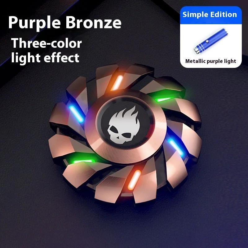 Luminous Fidget Spinner Metal Magnetic Push Coin Edc Relieve Stress Relief Toy Glowing Hand Spinning Top Tip Antistresse Adults