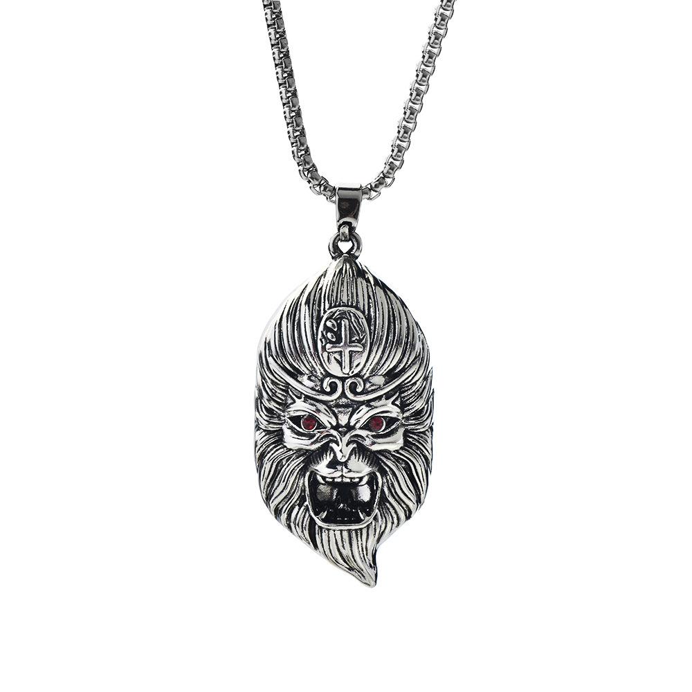 Fashionable Tian Qi Da Sheng Sun Wukong Pendant Necklace For Men With Retro Style And Finish Quality