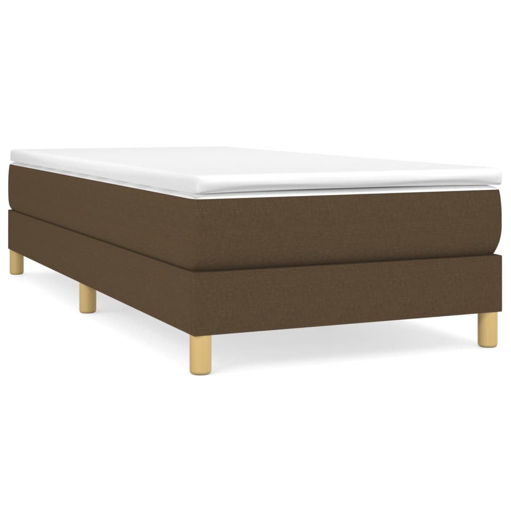 Vidaxl Bed Frame Without Mattress, Dark Brown, 100X200 Cm, With Fabric