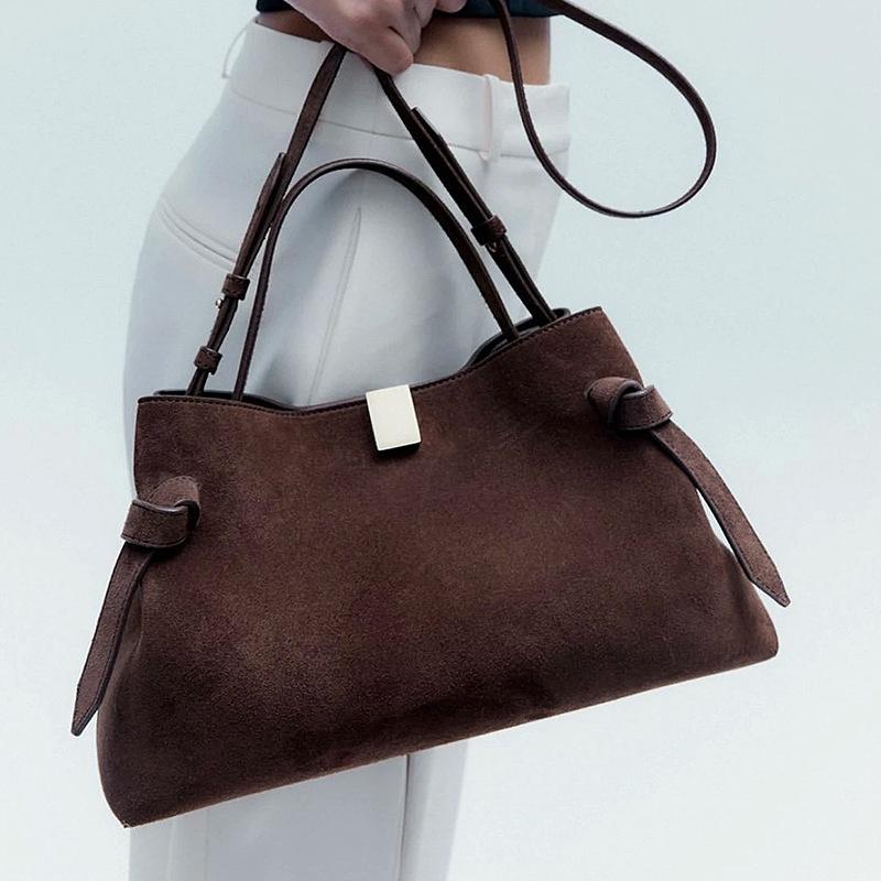 Marken Design Wildleder Mattierte Umhängetasche Retro Luxus High-End Damen Tasche Mode Neu Einfach Vielseitig Große Kapazität Tragetasche