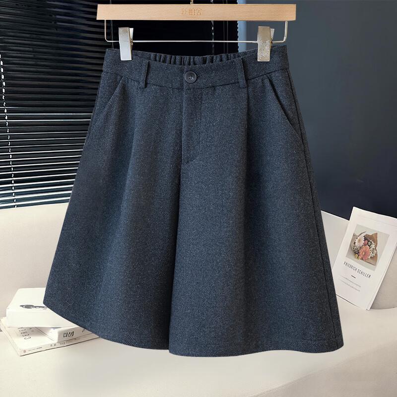 

Siboshe Women s High-Waist Loose Fit Wool Blend Wide-Leg Capris S