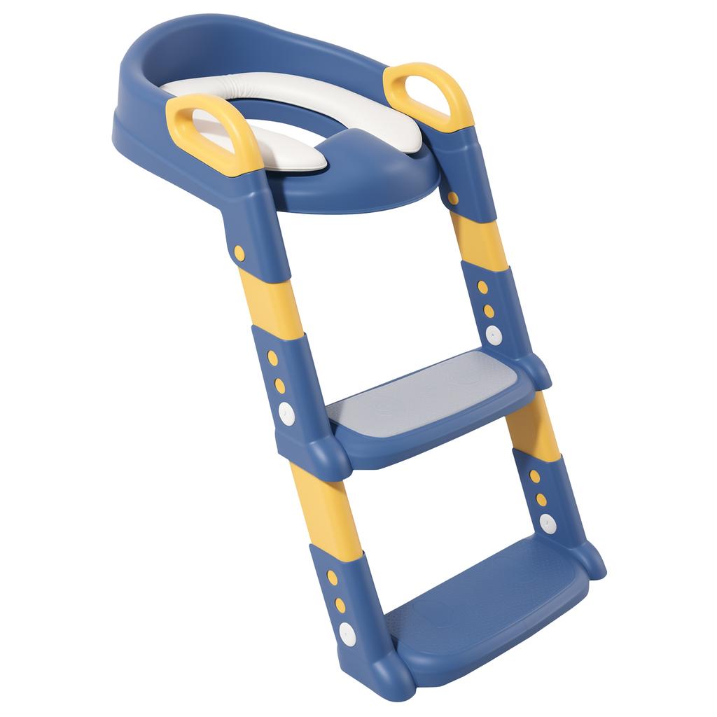 Potty Training Seat Ladder Comfortable Adjustable Height 2 in 1 Potty Training Toilet With Anti Slip Pad for Kids Boys Girls