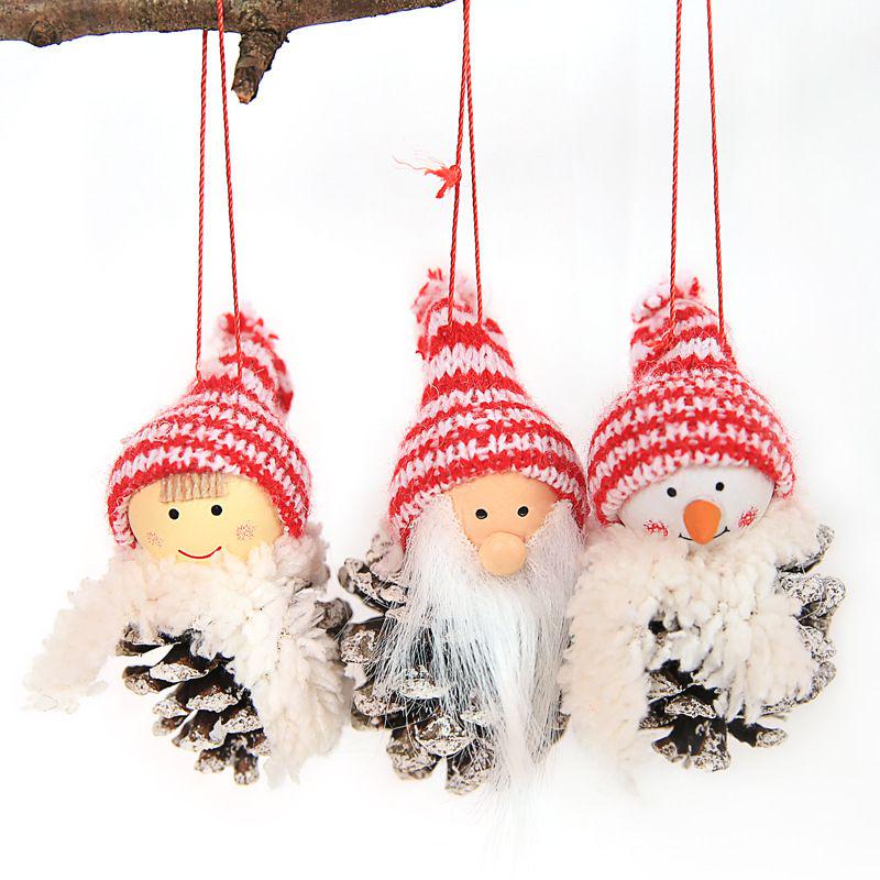 New Set Threepiece Doll Gift Christmas Decor Pendant Home Festivals Landscape