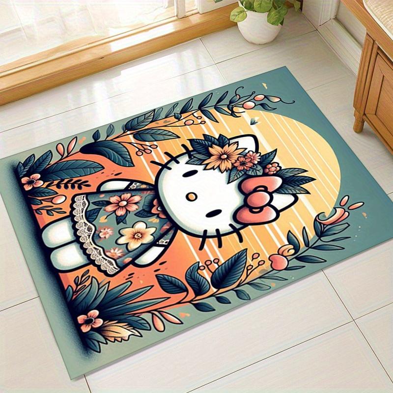 

1 шт. Цветочный коврик Hello Kitty - Идеально для домашнего декора, офисного ковра, уличного использования, Идея подарка z130 60cm by 90cm