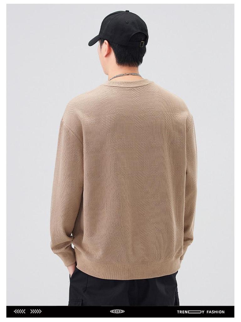 Herren Amerikalischer Trendiger Schwerer Rundhals Sport Hoodie - Herbst Winter Pullover Langarm Oberteil