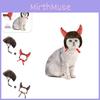 Conjunto de acessórios estilosos de Halloween para animais de estimação, com chifres vermelhos e peruca marrom divertida para cães e gatos.