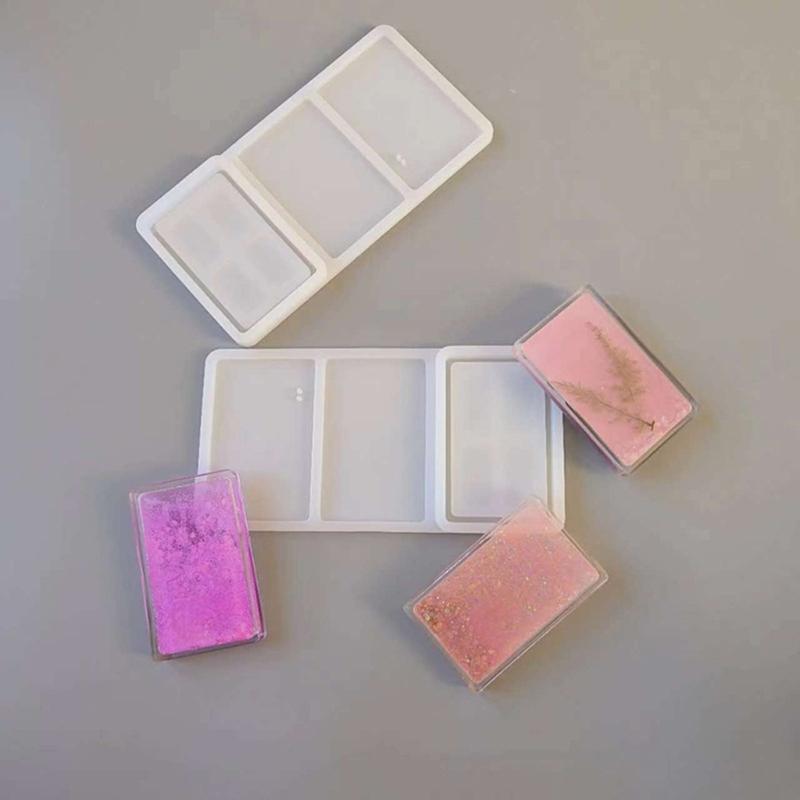 DIY High Definition Transparent Moulds Flowing Sand Goo Card Brick Silicone Mold Unique Decorations Making Resin Mold