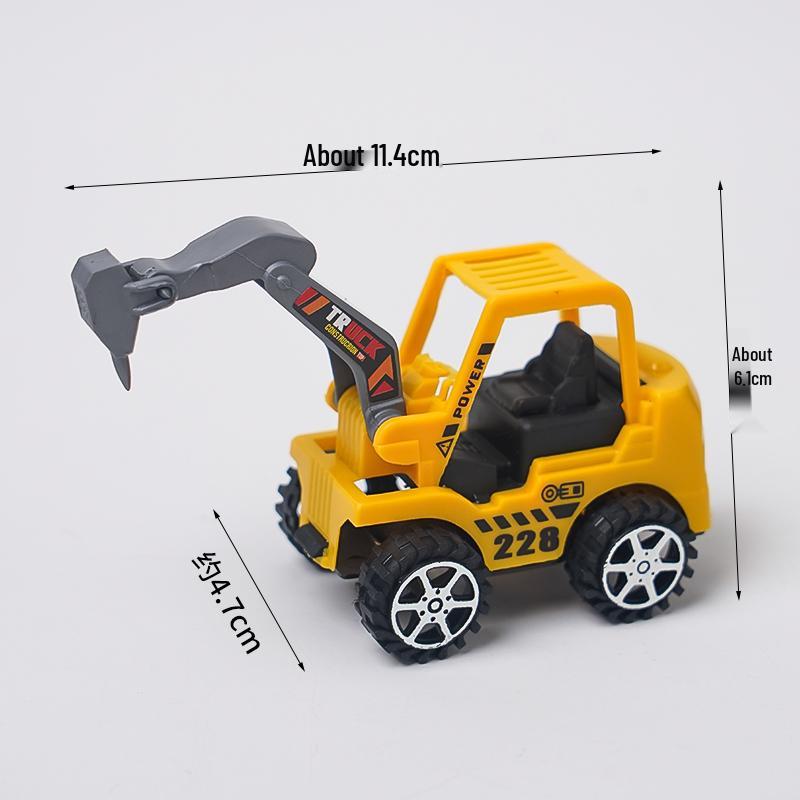 Construction Vehicle Cake Toppers: Excavator, Bulldozer, Roadblock Inserts, Figurines for Boys' Birthday