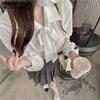 White Bow Long Sleeved Shirt for Women In Spring and Autumn Fashion Temperament Lace Up Commuting Top