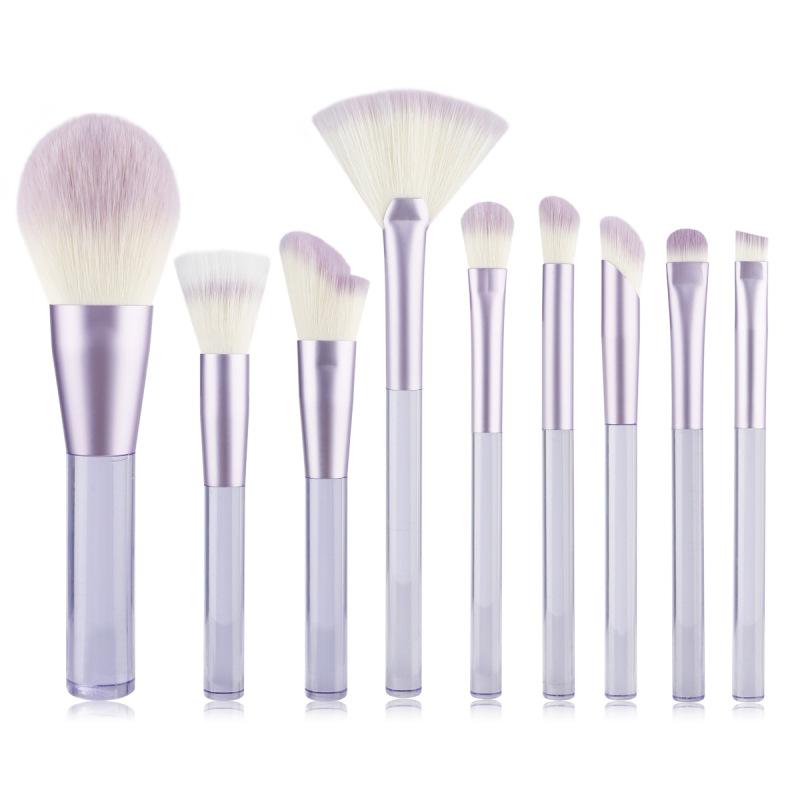 New 9 transparent handle makeup brush cover brush loose powder blush brush grooming brush eyeshadow brush beginner beauty tool
