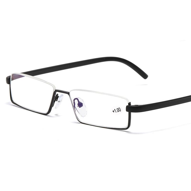 Compact Stylish Full Frame Progressive Readers with Case - Anti-Blue Light Glasses for Small Faces and Seniors