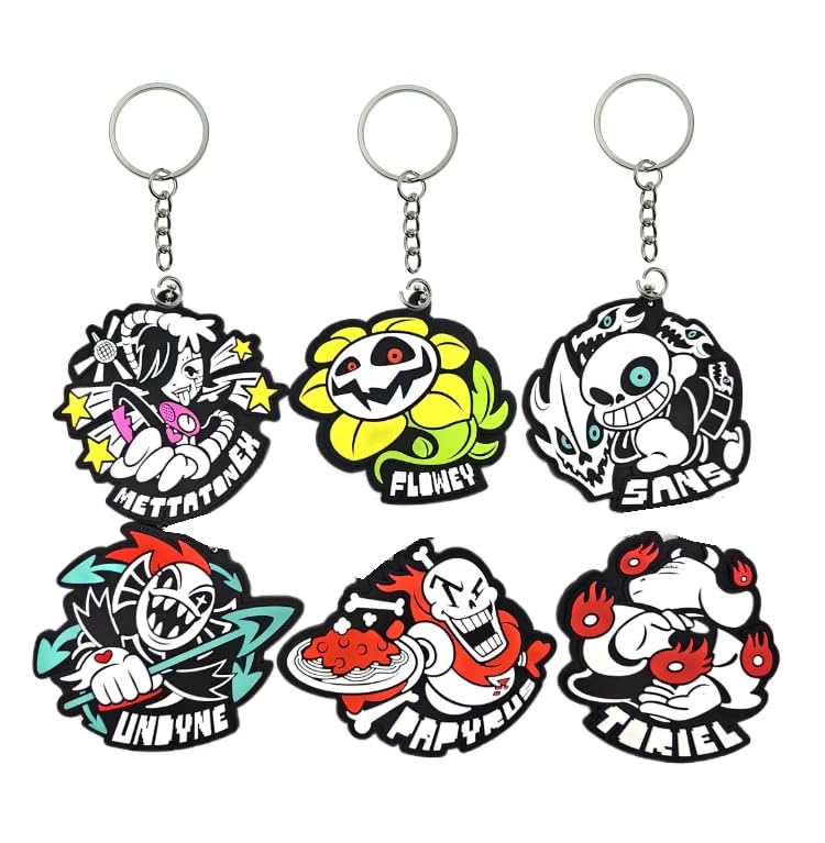 

Anime Undertale Keychain Set of Acrylic Keychain Moe Bag Key Anime Day Moe Birthday Gift of 6, [Unofficial] Strap, Goods, Accessories, Ornaments,