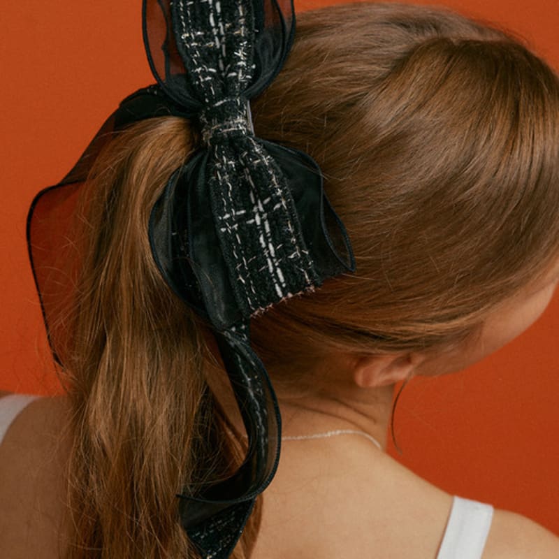 XPIER Schwarzer Tweed-Band-Haarspange
