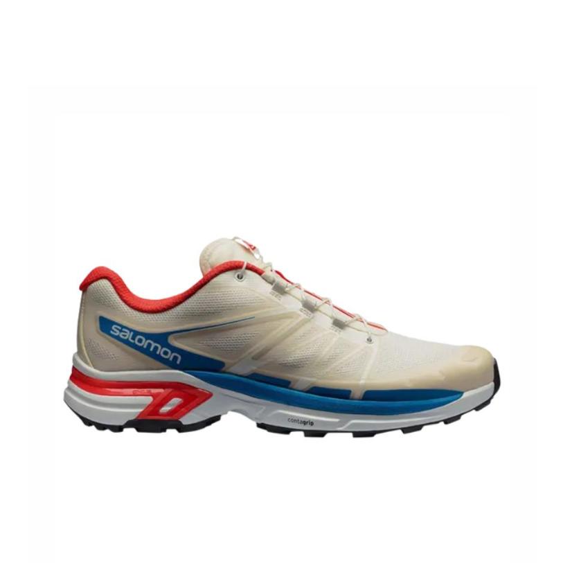 SALOMON Xt-Wings 2 Comfortable Fashion Low-Top Running Shoes Men Sneaker Beige Blue Red L41234800