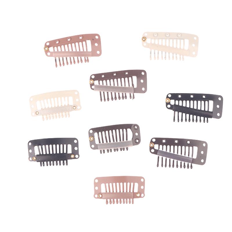 10Pcs 9/10 Teeth Snap Wigs Clips Portable Metal Snap Hair Clips For Hair Extensions Accessories Tool10 Pcs Hair Extension Clips