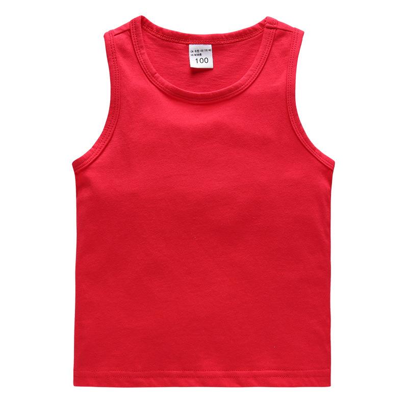 Sommerkleidung Kinderweste Baumwolle Lässiges Basist-Shirt Schweißabsorbierend Sport-Oberteil Ärmelloses Oberteil für Jungen