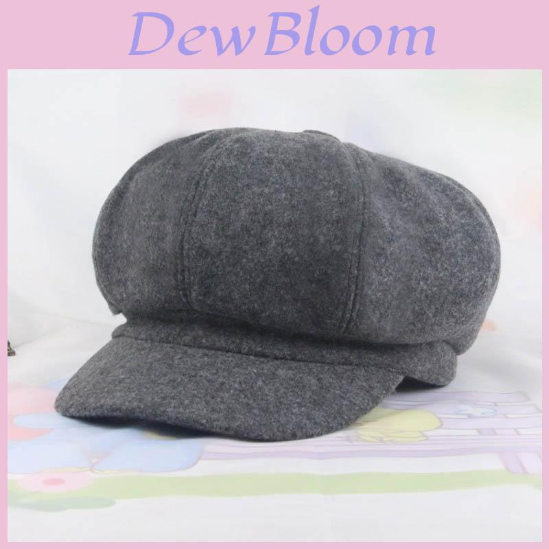 Cappello Gatsby Ottagonale da Donna Vintage in Lana Liscia Stiloso e alla Moda, Cappellino da Giornalaio Cabbie Driver
