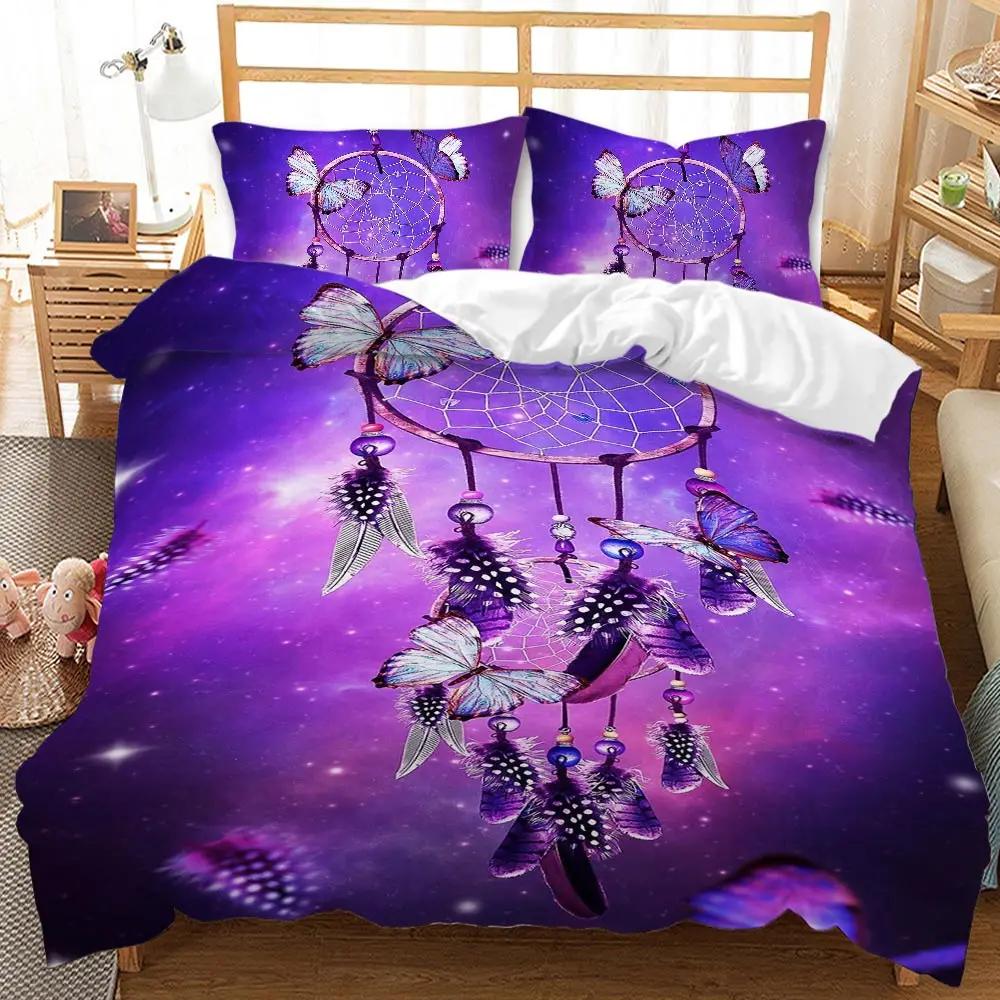 3pcs Bedding Set Dreamcatcher 3D Printed Cozy Duvet Cover King Queen Twin Single Size Birthday Gift Boy Kid Bedroom Decoration
