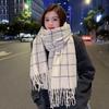 Tassel Plaid Wool Scarf Cashmere Shawl Cape Wraps Warm Winter Cashmere Scarves  Women/Men