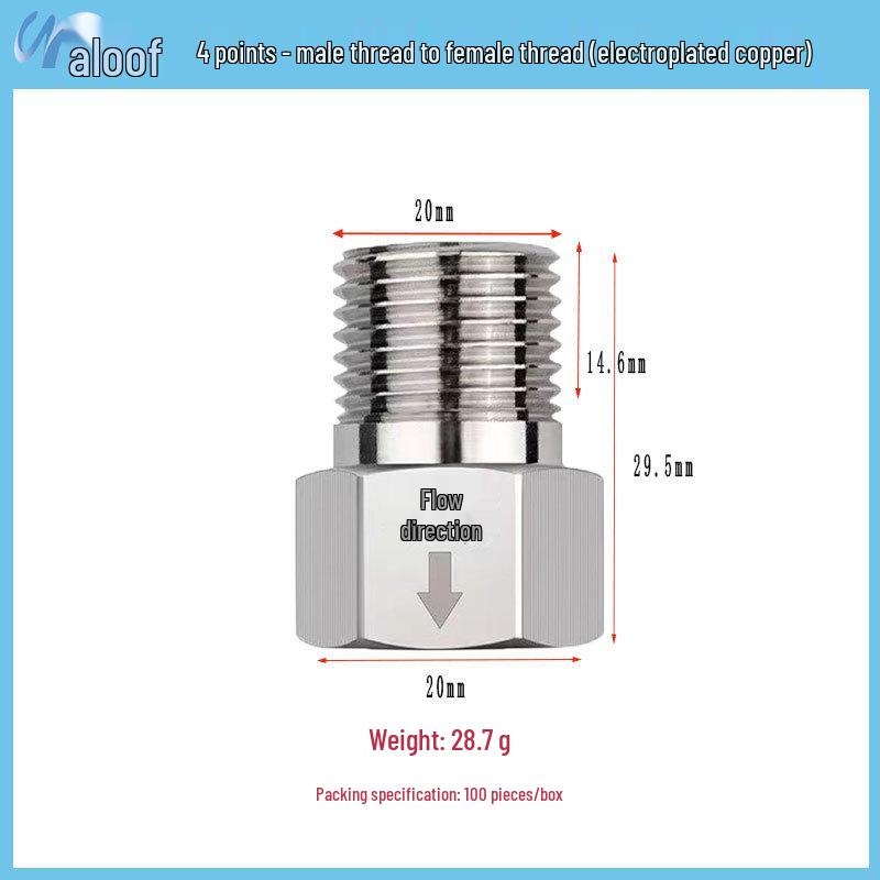 Copper 4-Point One-Way Water Check Valve for Heaters and Toilets