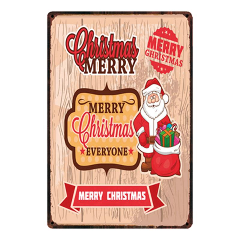 

[ Kelly66 ] Merry Christmas Metal Sign Tin Poster Home Decor Bar Wall Art Painting 20*30 CM Size y-1957