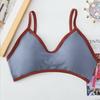 Summer Candy Color Patchwork Bandeau Camisole with Chest Pad and Anti-Exposure Back for Girls