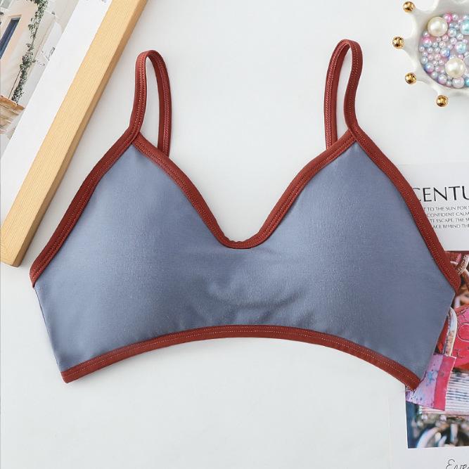 Summer Candy Color Patchwork Bandeau Camisole with Chest Pad and Anti-Exposure Back for Girls