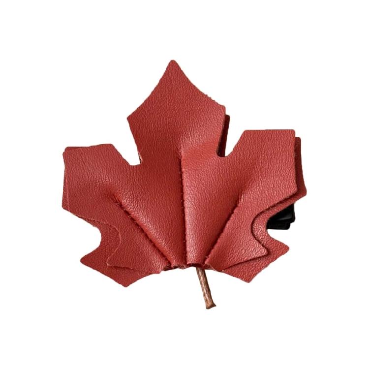 

Maple Leaf Decoration Hairpin Leather Duckbill Clip Makeup Washing Face Hairclip Secure Grip Hair Accessory червоний