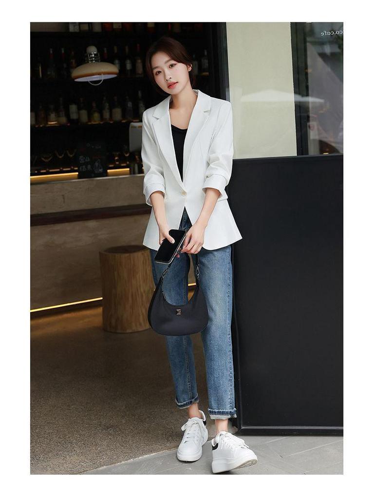 Women's Petite Spring 2024 Slimming Casual Blazer: Street Style Jacket