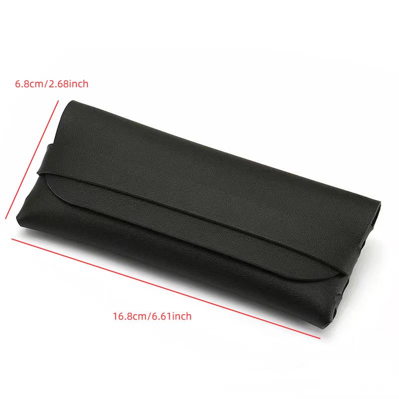 Black Soft And Stylish Pu Leather Glasses Cases Glasses Protection Bags Travel Accessories For Men And Women