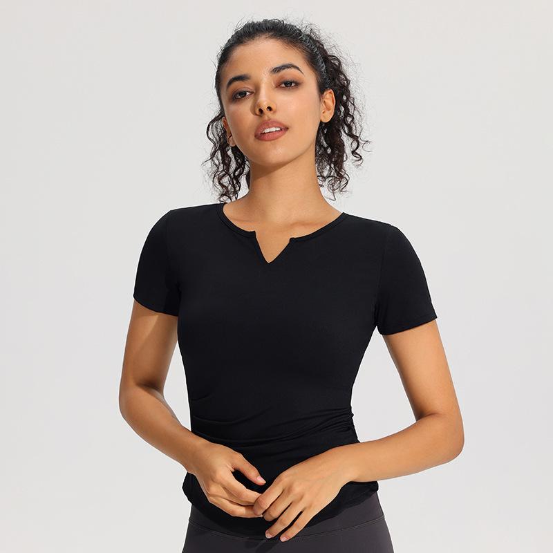 Women s Quick-dry V-neck Slim Fit Yoga T-shirt