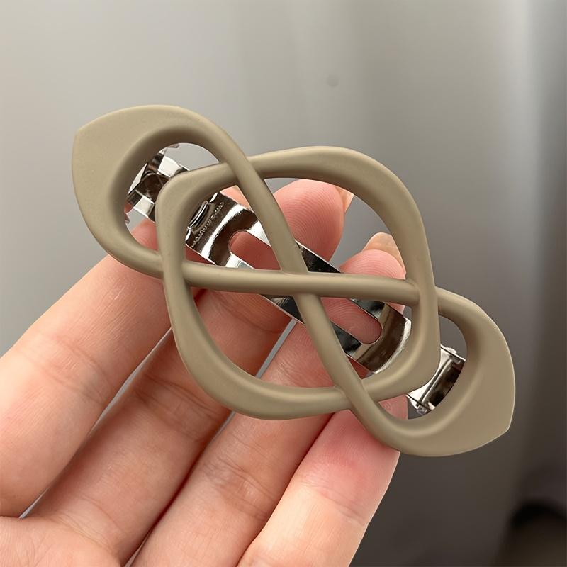 Stylish Hollow Metal Hair Clip with Princess Ponytail Spring Barrette for Back of Head