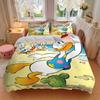 3pcs Donald Duck Family Beach Party Printed Bedding Set, Soft and Comfortable Quilt Cover for Bedroom S034