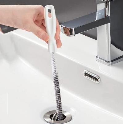 2pcs Pipe Dredging Brush Flexible Bathroom Hair Sewer Sink Cleaning Brush Bendable for Home Kitchen Sink Bathroom Hair Sewer