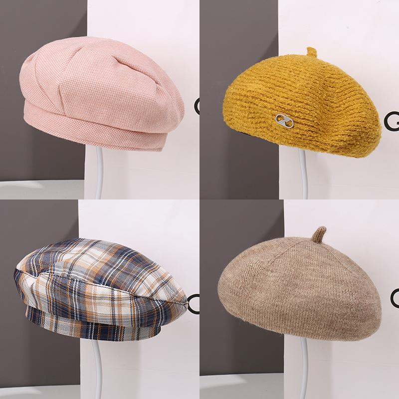 Autumn and Winter Fashion Plush Beret Children Show Their Faces Small Painter Hat Versatile Big Head Circumference Newsboy Hat