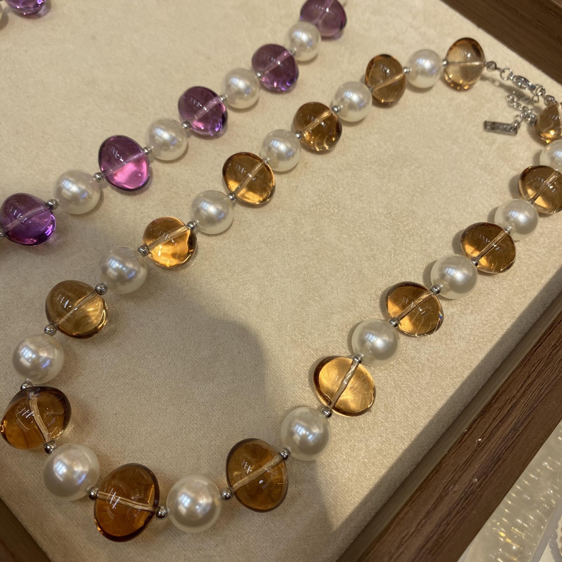 

Niche Design Sense Colorful Egg-Shaped Glazed Necklace Women S Light Luxury High-End Neck Chain To Give Girlfriends Gifts