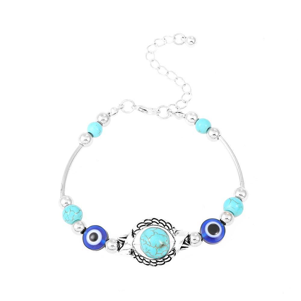 Brățară handmade cu fluture turcoaz și broască țestoasă - Stil european și american