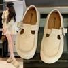 Fashion 2025 Spring New Retro Style Belt Buckle Flat Single Shoes Slip-on Casual Loafers