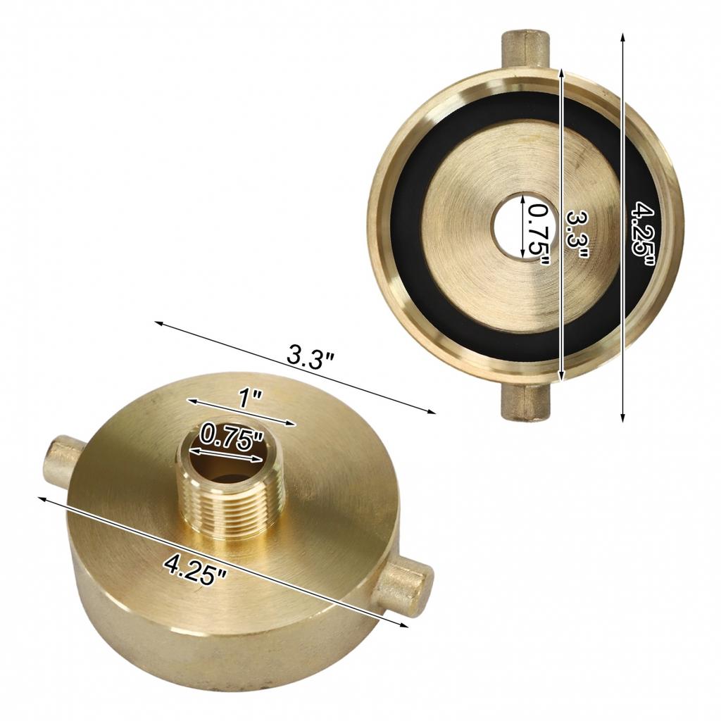 Brass Connector For Fire Hydrants Featuring 212 NSTNH And 34 GHT Ends New