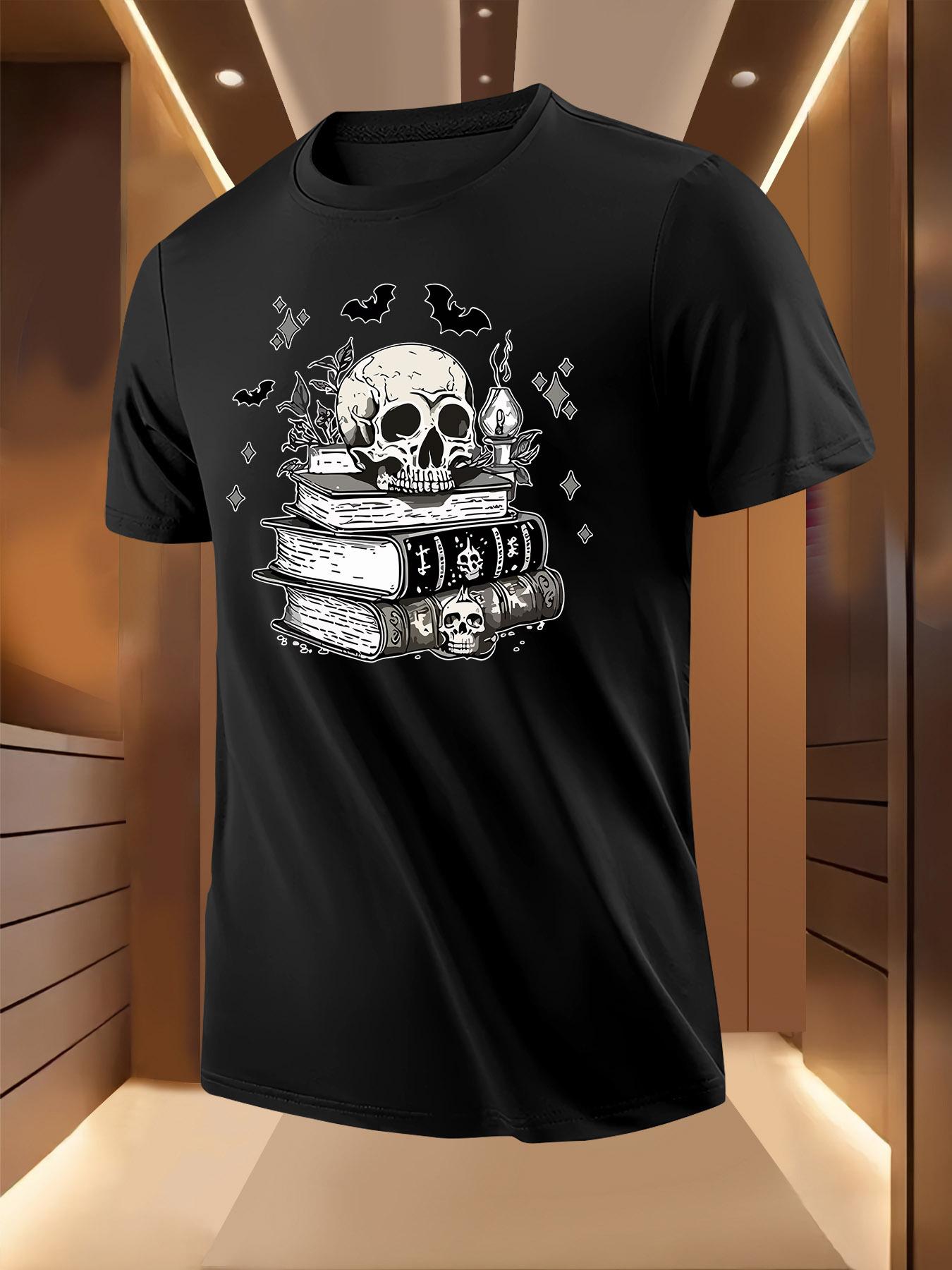 Gothic Halloween Tshirt - Light Yellow Regular Fit Tee wi... S