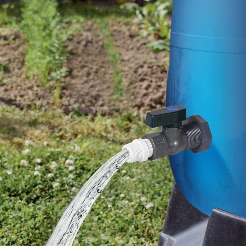  Plastic Rainwater Harvesting Spigot Assembly With Leakproof Adapters Fit for Industrial Garden Water Barrels Conversion