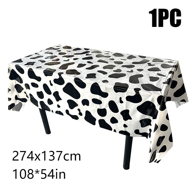

1PC Disposable Tablecloth Cow Party Themed Tablecloth Suitable for Picnics Farm Animal Themed Parties Birthday Party Decorations 1PC