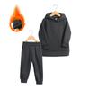 2026 Winter Children Fleece Outfits Toddler Warm Thicken Cotton Soild Hoodies+Pants Tracksuit Kids Boy Girl Sweatsuits Sets