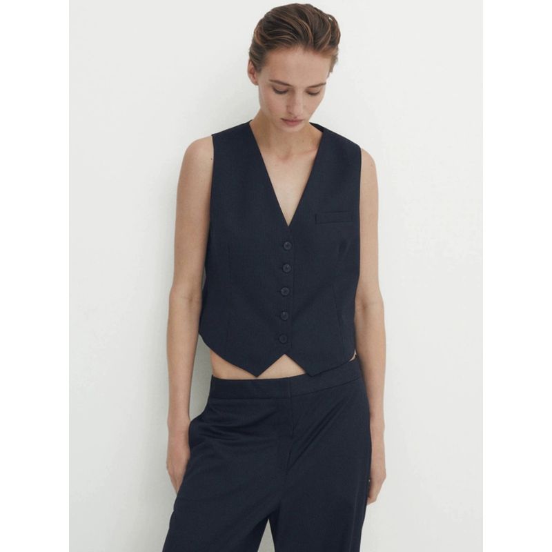 MD Women's Clothing New Work Clothing Young Office Lady Style Fancy Vest Pinstripe Suit Vest 06062601401