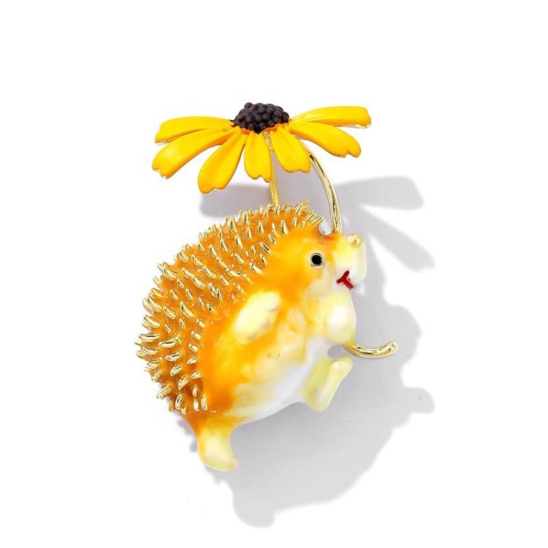 Little Hedgehog Brooch, Women's Creative Enamel Animal Brooch, Personalized Suit Pin