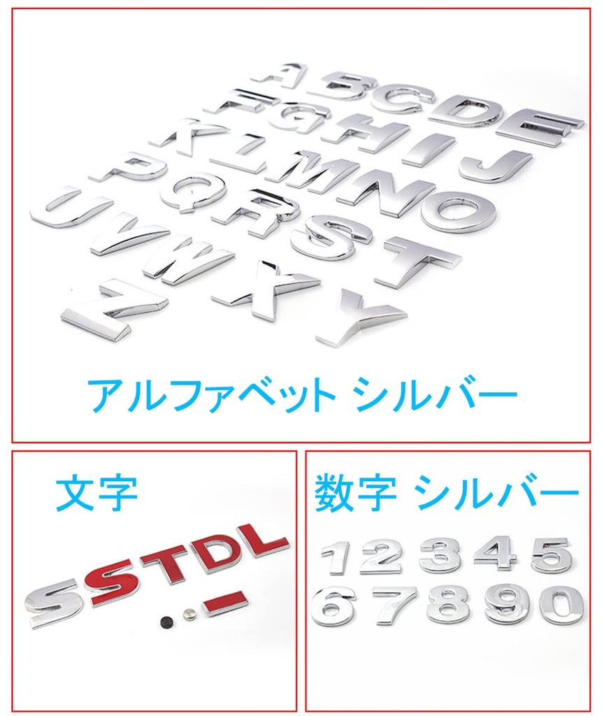 LUMIMAN 3D 3D Molded Emblem Sticker Alphabet Numbers Letters Dots Car Metal Zinc Alloy Decoration (0 (Zero), Silver)