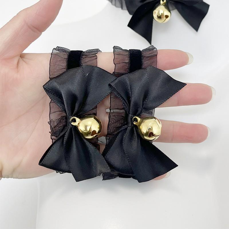 Cute Lolita Lace Bow Bell Choker Necklace Bracelet Set Women