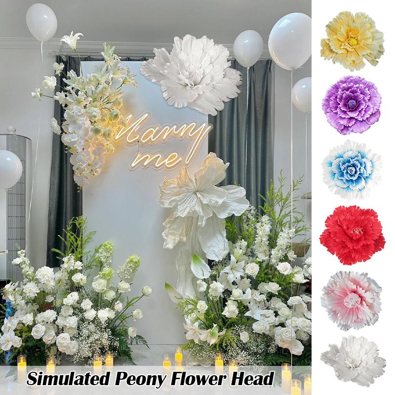 1 Pcs Artificial Large Peony Flower Wall Panels 30/40/50cm Silk Flower Head Wedding Backdrop Party Birthday Wall Hanging Decor